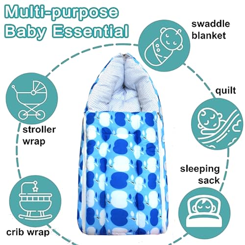 Image of VParents Baby Bedding Set and Sleeping Bag Combo Cotton, Cheeky Cheeky (Blue) 110117