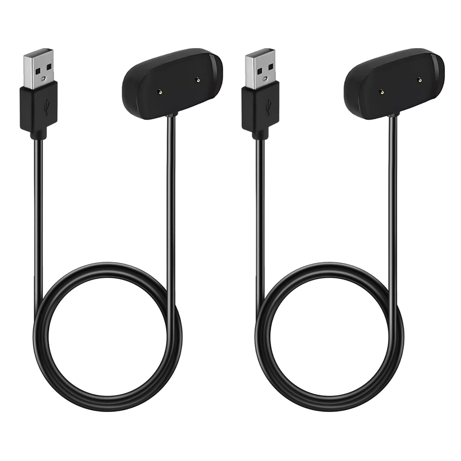 2 Pieces Charger Compatible with Amazfit GTR 2 GTR 2e GTS 2 Mini GTS 4 Mini Bip 3 5 U Pro Active Edge T-Rex Pro Zepp E Z, 100 cm Magnetic USB Charging Cable with Secure Protection and Stable