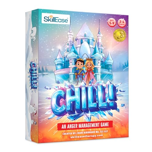 SkillEase CHILL Anger Management for Kids, Ages 5-9, Therapy Games, Social Emotional Learning, Fun Social Skills Board Game for Therapists & Families