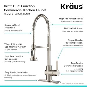Krausbrittcommercialstylespotfreestainlesssteelprerinsekitchenfaucetwithdeckplatekpf1690sfs Urban Country Home Decor Kraus britt commercial style spot free stainless steel pre rinse kitchen faucet with deck plate kpf 1690sfs urban country home decor