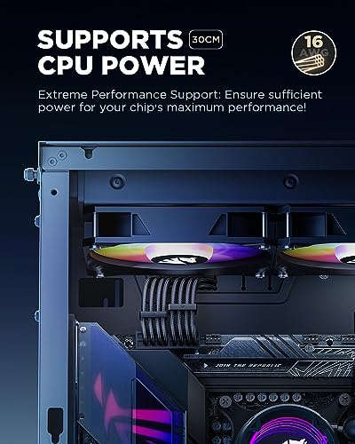 Asiahorse Customization Mod Sleeve Extension Power Supply Cable Kit 18AWG ATX/EPS/8-pin PCI-E/6-pin PCI-E (Black)