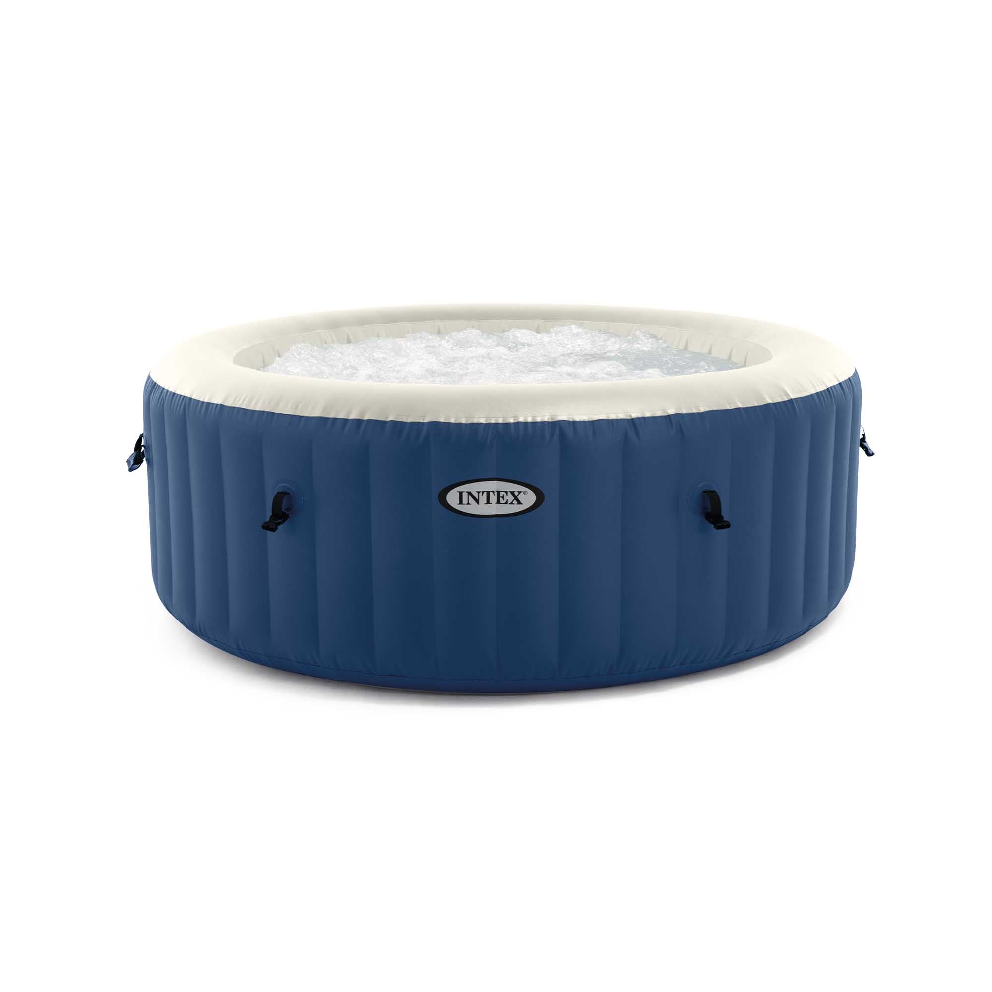 Intex 28486 - Hydromassage gonflable rond PureSpa Bubble Blue, 4 places, 100 jets, PVC, multicolore, 180 x 66 cm