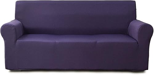 NICEEC Funda para sofá de 3 asientos, suave y sedosa de 1 pieza, funda morada súper elástica para sofá, funda universal para sala de estar, fácil