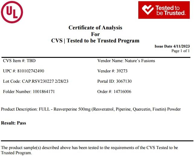 Miniatura 5 de Nutri Resveratrol Suplemento 1000 mg (Trans-Resveratrol de ultra alta pureza) - 15 veces más biodisponible con quercetina liposomal y fisetina -