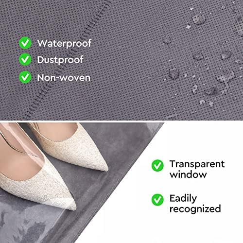 20PCS Travel Shoe Bags, Drawstring Non-Woven Shoe Storage Bags, Large Household Portable Shoes Organizers, Dustproof & Waterproof Sports Shoe Bags for Men Women (White & Grey) 3 20PCS Travel Shoe Bags, Drawstring Non-Woven Shoe Storage Bags, Large Household Portable Shoes Organizers, Dustproof & Waterproof Sports Shoe Bags for Men Women (White & Grey)