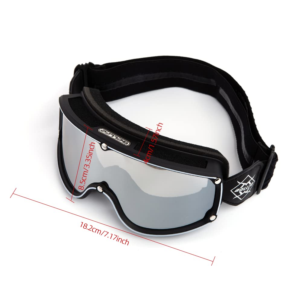 Motorradbrille Herren Damen Scooter Offroad Racing Schneemobil Modebrille Sanddicht Winddicht Schneefest Antibeschlag UV-beständig Wasserdicht Cool