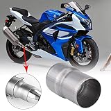 Motorrad Auspuffadapter Reduzierer Schalldämpfer Stecker Edelstahl 51mm bis 60mm Rohrverbinder Rohr Reduzierung