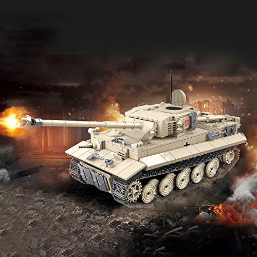 Flye Militär Panzer Bausteine für Tiger 131, QUANGUAN 100061, 1018 Klemmbausteine Militärischer Panzer Bausteine Kit…