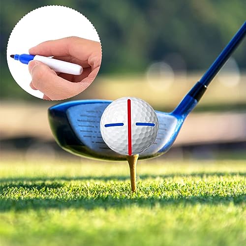 HREDZEO Golfball Alignment Tool,2 Pcs Golfball Ausrichtung Werkzeug Liner Kugelmarkierung Clips und 4 Pcs Golfball Linien Marker für Golf Zubehö