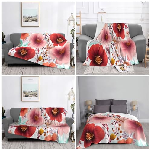 Couverture réversible KHiry plaid fleurs douceur flanelle lit - 7