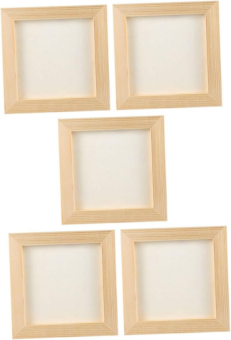 UKCOCO 5 Piece Paintable Wooden Picture Frames for Kids DIY Crafts