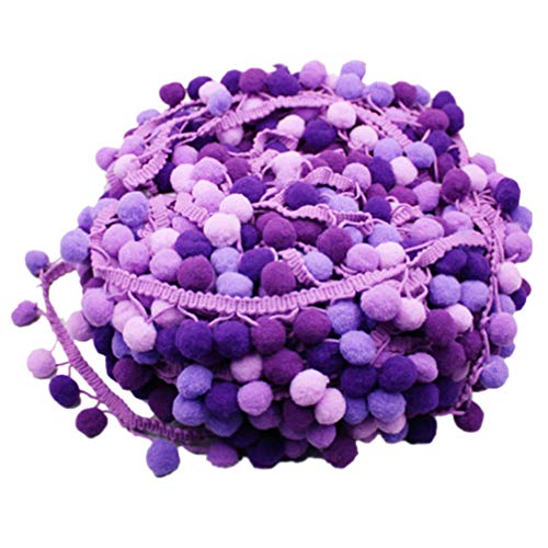 MAGICLULU Madroños Costura Colores Borlas Verde Bola De 5 Yardas con Mini Pompón Cordón De Bola Encaje para Manualidades DIY Costura Borlas Cortinas Decoración Borlas Verde