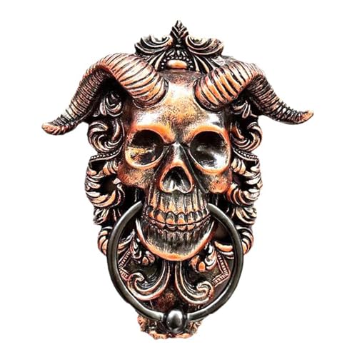 Heurtoir de porte gothique à suspendre - En résine 3D - Motif tête de mort - Décoration murale - 10,5 x 13 cm - Décoration murale moderne