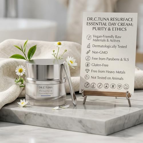FARMASi Dr. C. Tuna Resurface Essential Day Cream, Anti Aging Face Moisturizer with SPF 30, Wrinkle Smoothing and Firming Daily Skincare for All Skin Types, 1.7 oz