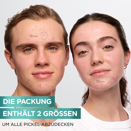 Garnier Hautklar Pimple Patches, unsichtbare Hydrokolloid Pickel Patches mildern Sichtbarkeit in 8H, XXL Pack mit 44 Stück, gezielt gegen Pickel & Akne