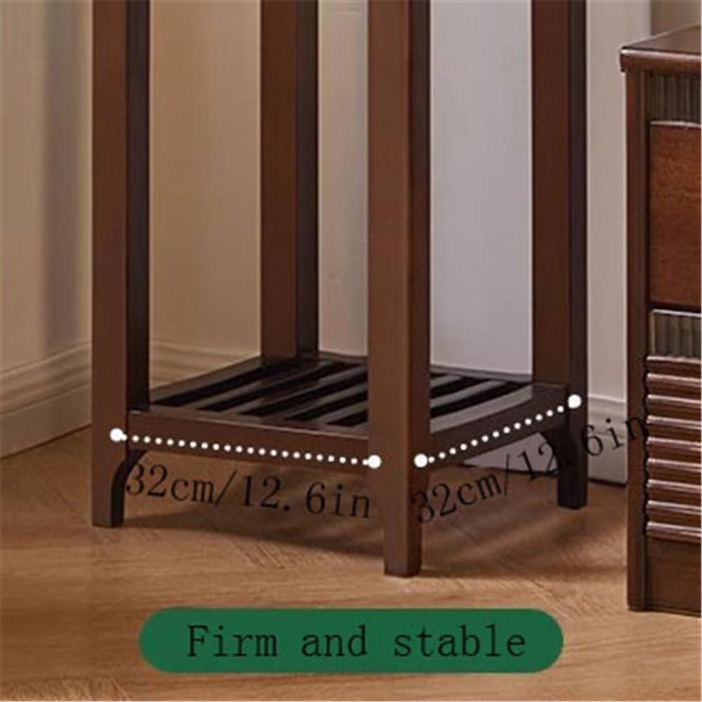 Stojak na cokole Bouble Tier Indoor High Leg Bonsai Rack, Nowy chiński stojak na rośliny z drewna kauczukowego Zastosowanie wewnętrzne