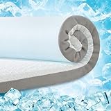 3 Inch Cooling Mattress Topper King, Ice Silk with Gel-Infused 40D Memory Foam Mattress Topper with Removable Soft Cover, Pressure Relief & Non-Slip (White, King)