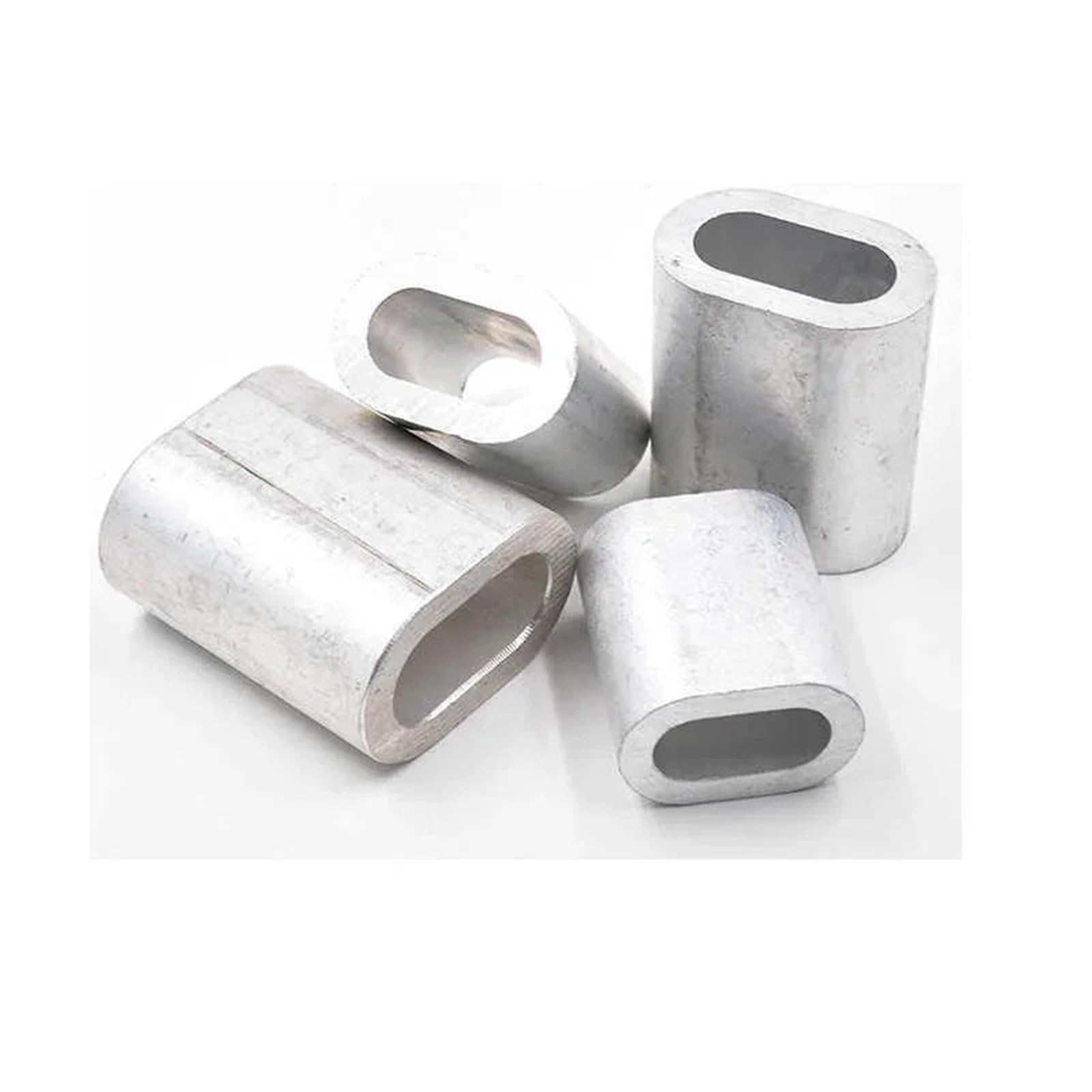 Manicotto ad anello a crimpare in alluminio, Clip di fissaggio for cavo ovale con puntali in alluminio manicotto a crimpare for fune metallica in acciaio Confezione da M0.5 a M26(M26 1Pcs)