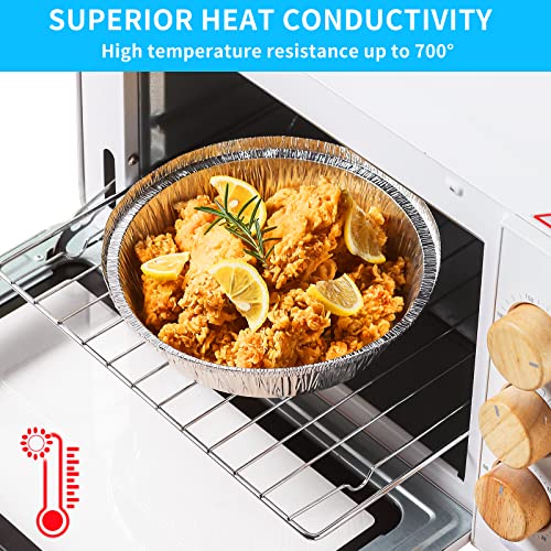 Yoncon 9” Disposable Aluminum Foil Pans（20Pack）- Pie Tins, Round Aluminum Baking Pans, Recyclable 9 Inch Cake Pans For Cooking, Camping And Party, Food Prepping, Freeze & Reheat, Freezer & Oven Safe #TOP3
