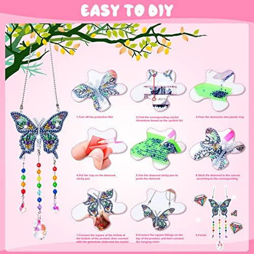 Anofty DIY Diamond Painting Toys Wind Chimes Suncatcher with Double Sided Rhinestone for Window Garden Home Decor - Ideas Birthday Gifts for Girls Teen Kids 2 51EDd2yHHTL. AC