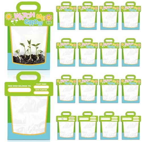 Harloon 36 Clear Vinyl Pocket See Through Greenhouses Set with Cardstock Clear Greenhouse Plastic Teaching Science Craft Supplies for Science Project Themed Birthday Party Greenhouse