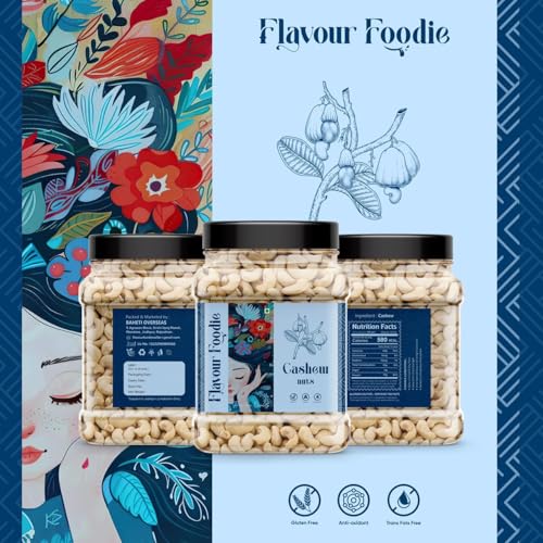 Image of Flavour Foodie Premium Cashew Nuts 500gm | Kaju Nut Dry Fuits | Natural & Crunchy Premium Whole Cashews | Gluten-Free Healthy Snack | Nutritious & Delicious Gift