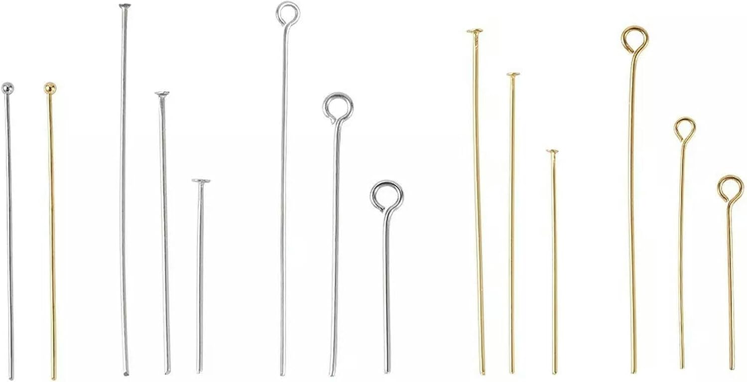 1 Box 304 Stainless Steel Eye Head pins and Ball Head pins Jewelry Making Crafts