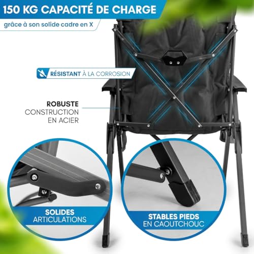 Chaise de camping pliante pour vos weekends outdoor et jardin