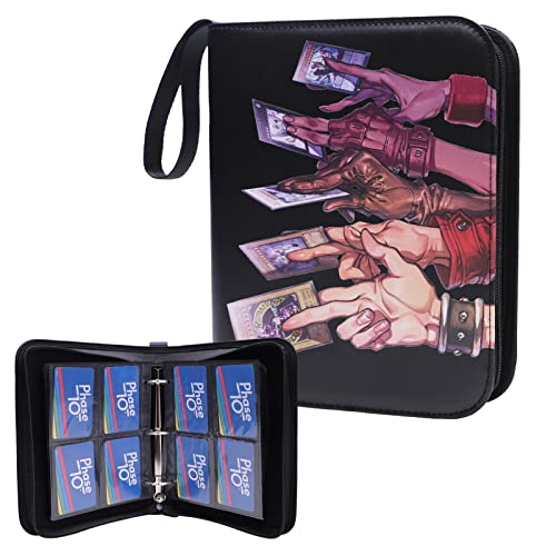 LTGEM Card Binder , 4 Pocket Trading Card Binder with 50 Removable Sleeves Holds 400 Cards,Card Collection Binder Holder Storage Album Book for MTC, TCG, Sports Cards , Pokemon Cards and More