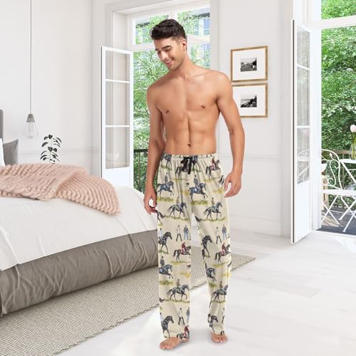 Men's Pajama Pants West Cowboy Horses Sleep Bottoms Lounge Sleepwear with Pockets Drawstring2