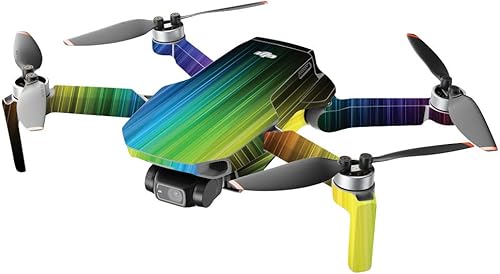 Miniatura 2 de MightySkins - Compatible con DJI Mini 2 Dron portátil - Rainbow Streaks  Funda protectora de vinilo duradera y única  Fácil de aplicar, quitar y