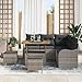 Generisch Garten-Sofa-Set mit Kissen mit Speicher mit Kissen 8 pcs Grau,Möbel,Gartenmöbel,Gart...