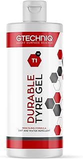 Gtechniq T1 Durable Tyre Gel for Car Tyre Shine, Car Wheel Cleaner Repels Water, Dirt and Grime, Restores Tyre Black Finish, Anti-Sling Formula, 100% Biodegradable, 1L