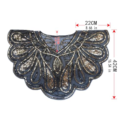 Women's 1920s Sequin Beaded Evening Cape Bridal Sparkly Flapper Shawl for Evening Dresses2