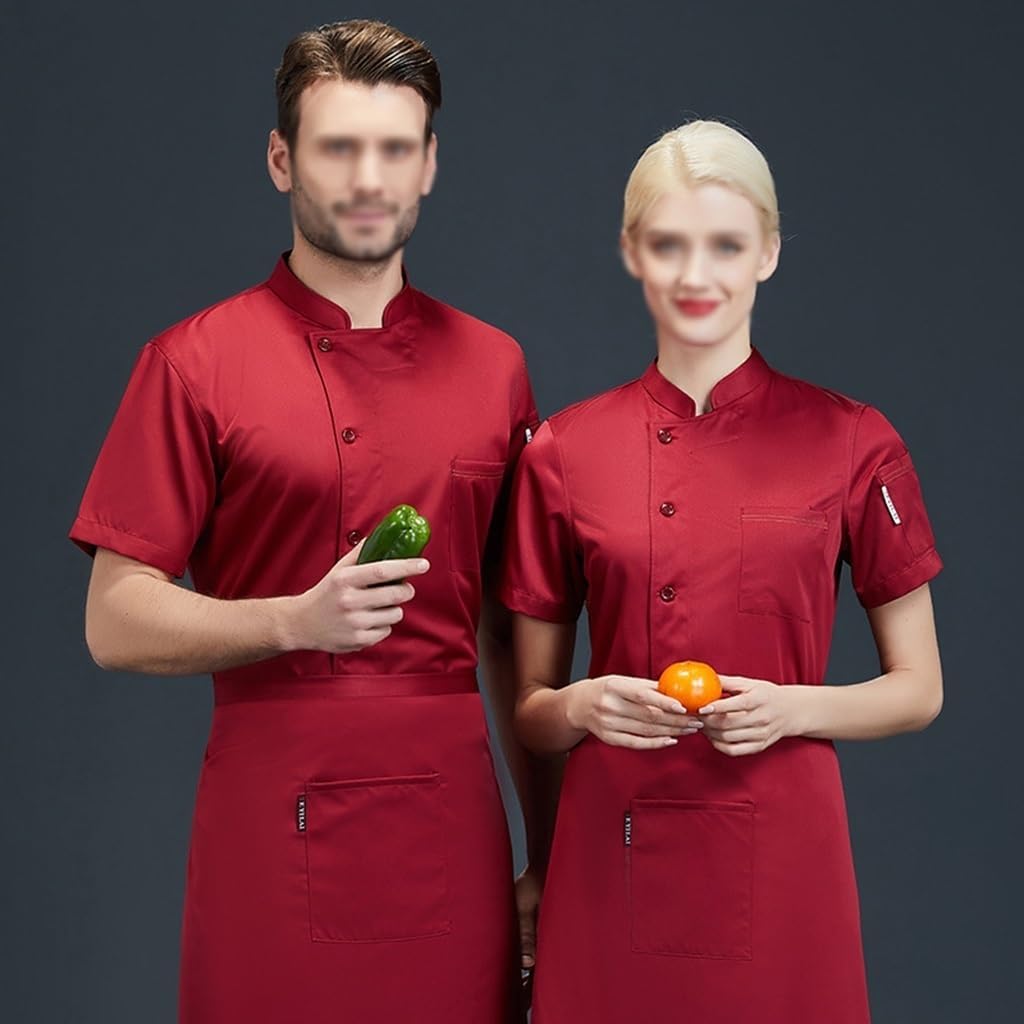Professional Unisex Chef Jacket for Restaurant Kitchen Cooking Chef Uniforms Short Sleeve Women Men Chef Coat