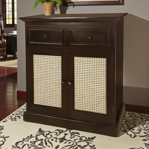 Image of The Attic Ardenwood Classic Cane Door Sideboard,Wooden Sideboard Cabinet, Cane Door Sideboard, Walnut Cane