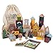HEJ LØNNE Holzbausteine 56-teilig in Box - Kinder Spielzeug ab 1 Jahr - Motorikspielzeug - Bauklötze Holz - Holzspielzeug Baby