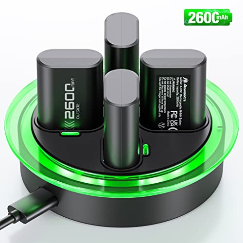 Powerextra Fast Charger Station For Xbox Controller Battery Pack, 4×2600Mah High Capacity Xbox Rechargeable Battery Pack With Charging Dock For Xbox One S/X, Xbox Series S/X Controller #TOP7