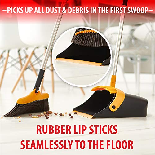 Broom and Dustpan Set with Long Handle - Kitchen Brooms and Stand Up Dust Pan Magic Combo Set for Home - Lobby Broom… - Image 7