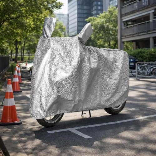 Image of Sulfar Bike Cover for Yamaha Ray ZR 125 Street Rally (Sports Scooter) | Waterproof, Dustproof & UV Protected | All Weather Two Wheeler Cover (Silver) New 2026 Variants