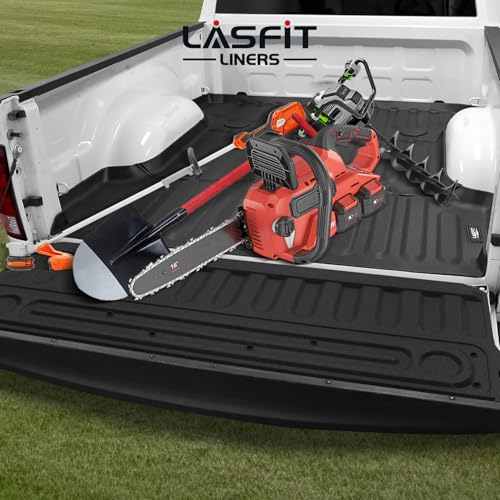 Image of LASFIT Tailgate Mat for Ram 1500 2009-2018, for Ram 2500 /3500 2009-2026, for 1500 Classic 2019-2024 Standard Tailgates, All Weather TPE Tailgate Protector Liner Replacement Accessories, Black