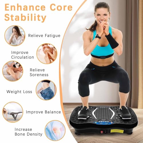 Plataforma Vibratoria para Drenaje Linfático y Entrenamiento Corporal Completo, Quema de Grasa, Capacidad Máxima de 330 lb, Solo para Adultos miniatura 6
