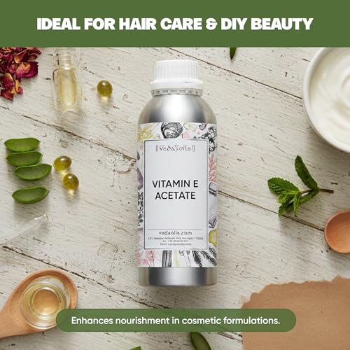 Image of VedaOils Vitamin E Oil 100ml | 100% Pure Vitamin E Oil for Face, Hair, Skin & Body | Vitamin E Hair Oil for Hair Growth & Skin Care