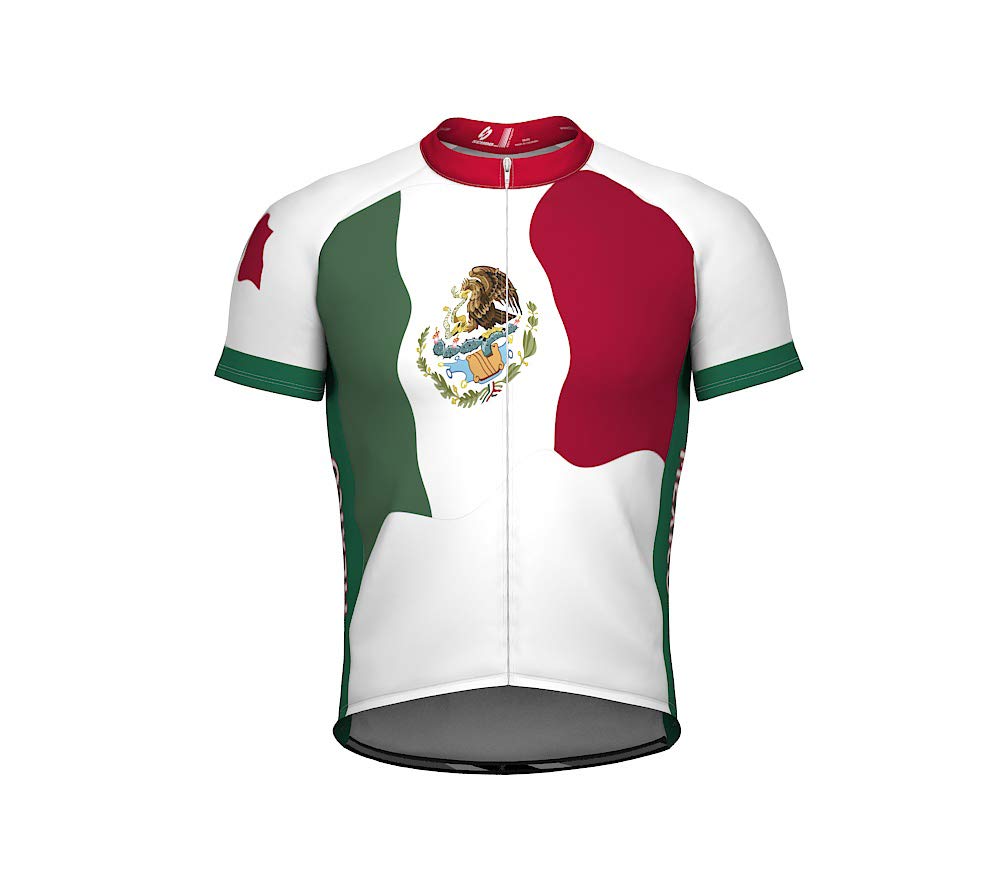 ScudoPro Mexico Emblem Full Zipper Bike Short Sleeve Cycling Jersey for Women - Size M Multicolored