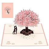🌸【Bestes Geschenk】Dies ist eine romantische Pop-up-Karte mit einem Kirschblütenbaum und einem küssenden Paar. Als Hochzeitsgeschenk, Geburtstagsgeschenk, Jubiläumsgeschenk, Valentinstagsgeschenk, Hochzeitseinladung ist es eine sehr gute Wahl.