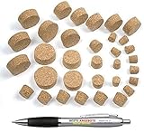 Corchos de barril: estos corchos puntiagudos de corcho natural tienen una forma cónica. Por lo tanto, puedes utilizar los tapones de manera ideal para apretar a mano. Los tapones son ideales para barril de vino, mosto, botellas de globo, botellas de cesta o como tapón para otros recipientes de cristal.