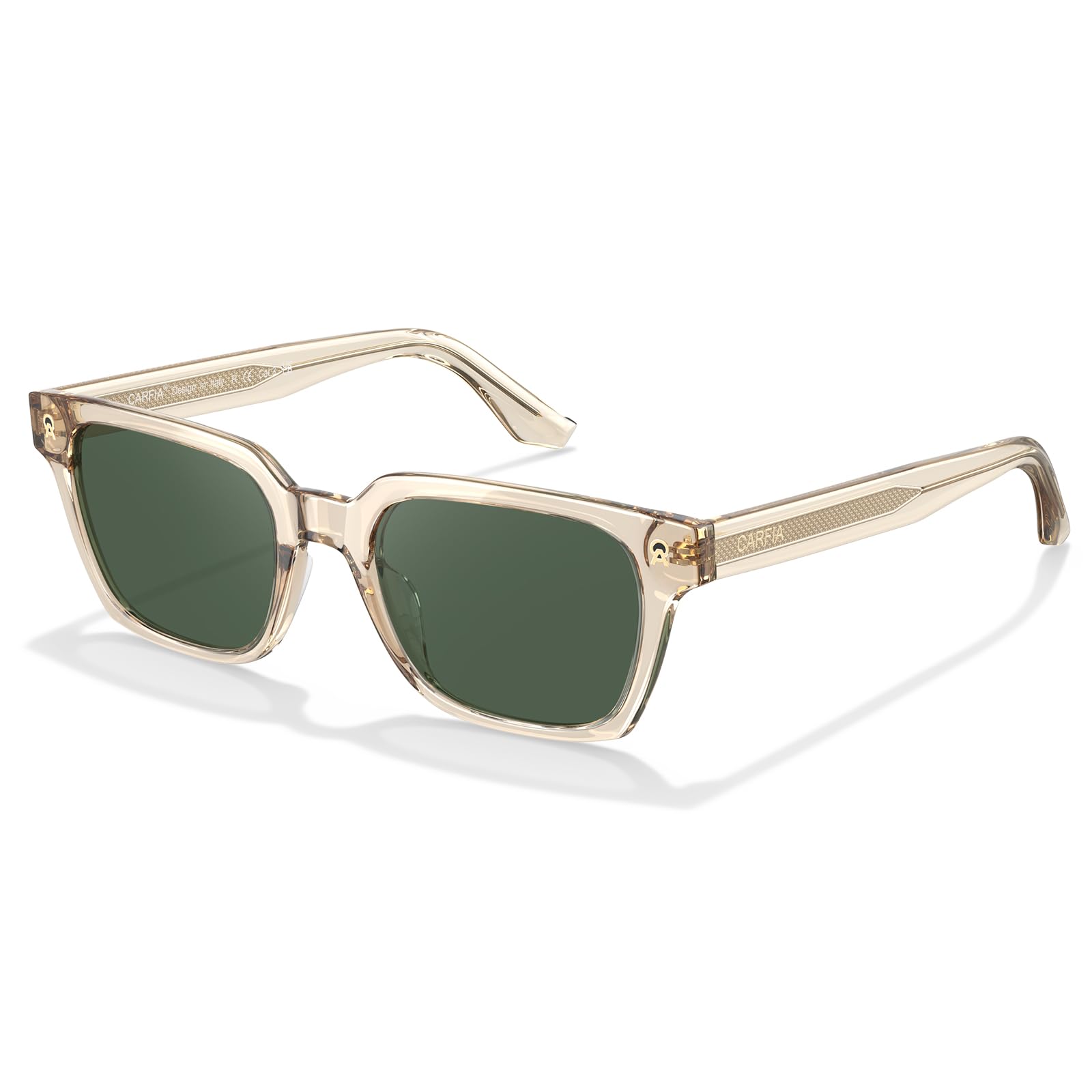 CARFIA Retro Herren Sonnenbrille Rechteckig Polarisiert UV-Schutz Acetat CA6232
