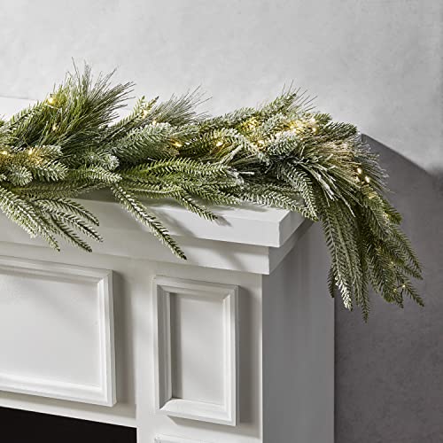 LampLust Winter Garland with Lights Battery Operated, 6 Ft Lighted