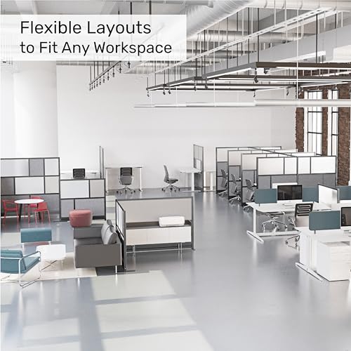 Image of Workflow Modular Wall | Room Divider with Whiteboard, Sound Dampening, & Frosted Acrylic Panels | Expandable Office Partition for Privacy & Stability (53 inch x 70 inch)