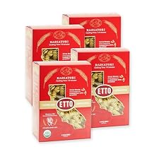 Etto Pasta- Organic Radiatori Pasta- Single Ingredient- Non-GMO Pasta- Vegan, Vegetarian, Organic Pasta. Protein-rich, All Natural- Durum Wheat Semolina Gourmet Pasta. Small Batch Crafted Pasta. Proudly Made in California- 4 Boxes 4 Pounds